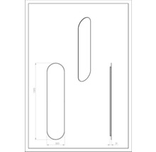 Technische tekening van een handdoekradiator met de afmetingen 1500 x 350 x 31 mm.