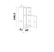 FLEX WELL Bakoven/koelombouwkast tbv 88 cm inbouwkoelkast Lund 60x60x161,5 cm lichtgrijs glanzend