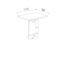 FLEX WELL Vaatwasserdeur incl. plint en werkblad voor volledig geïntegreerde vaatwassers Lund 110x60x85 cm lichtgrijs glanzend