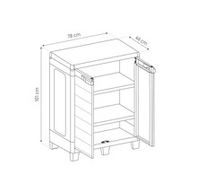 Afbeelding van een kunststof kast met afmetingen 78 x 46 x 101 cm