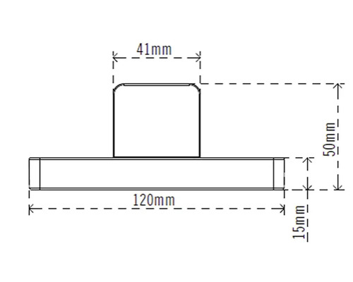 Technische tekening van een artikel met maatvoering in millimeters