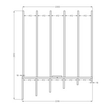 Technische tekening van een plank met maatvoering