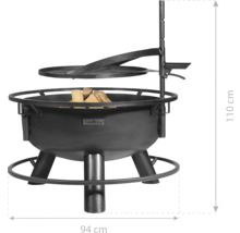 Vuurschaal met grillrooster, hoogte 110 cm, diameter 94 cm