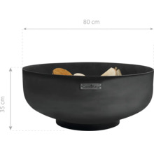 Vuurschaal met een diameter van 80 cm en een hoogte van 35 cm