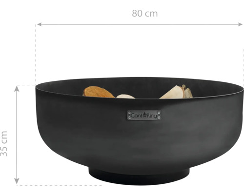 Vuurschaal met een diameter van 80 cm en een hoogte van 35 cm