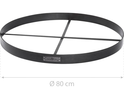 Metalen vuurring met een diameter van 80 centimeter